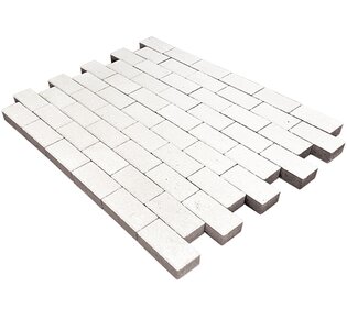 Тротуарная плитка Прямоугольник, 80 мм, белый, гладкая: фото
